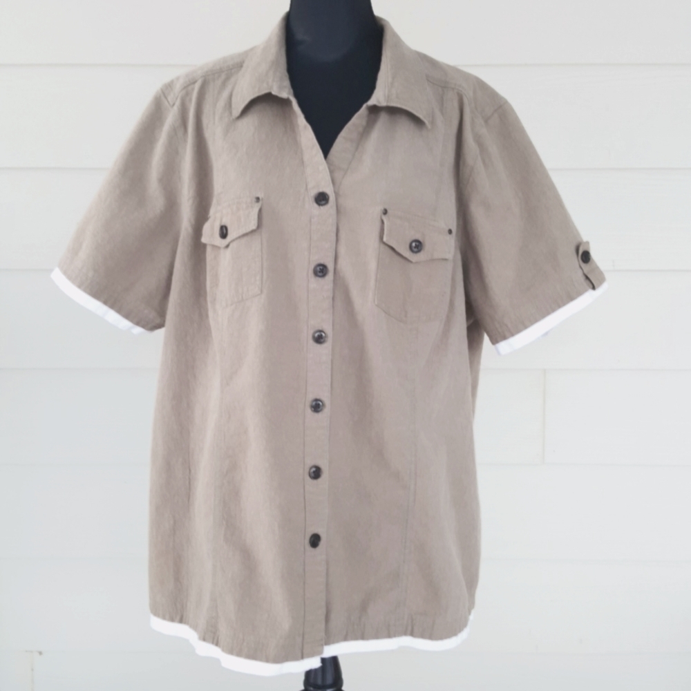 Penningtons Cotton Military-style Top (4X)